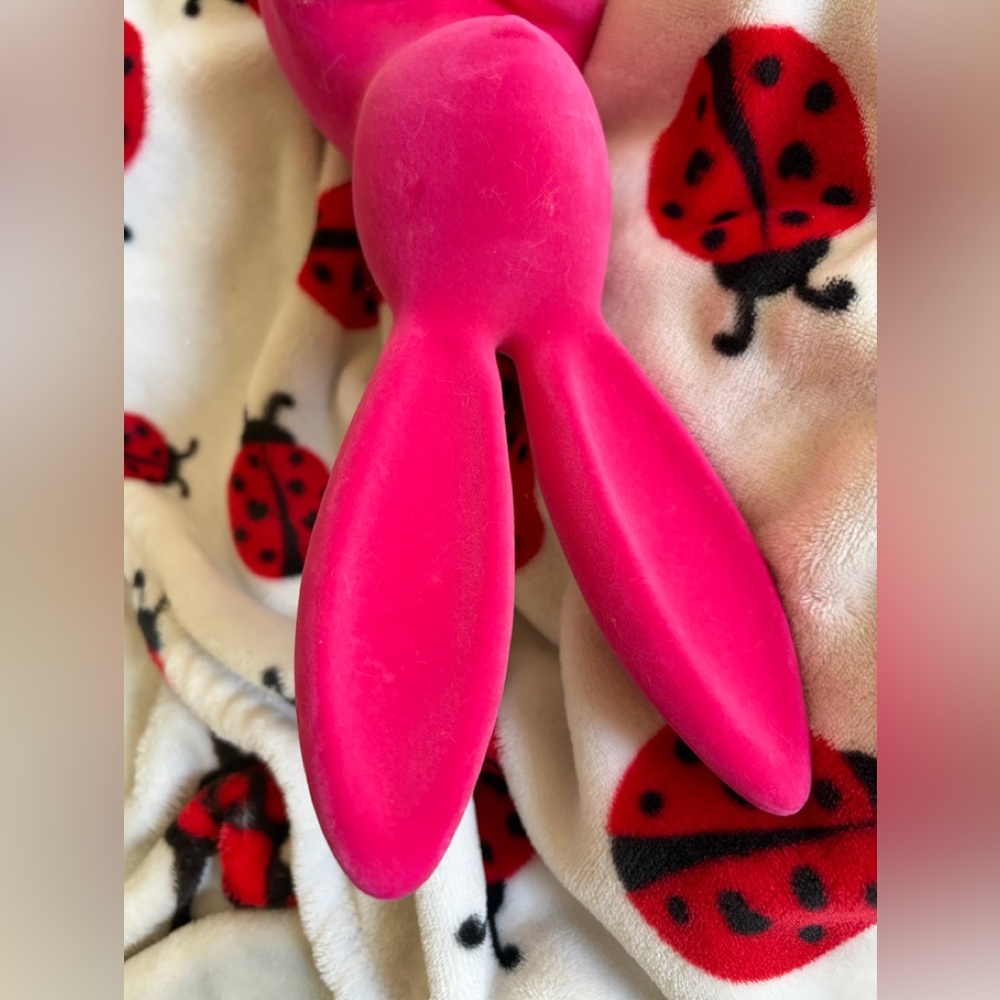Bath & Body Works Bunny Rabbit Flocked Pink 3 Wick Candle Holder EUC - Picture 7 of 8